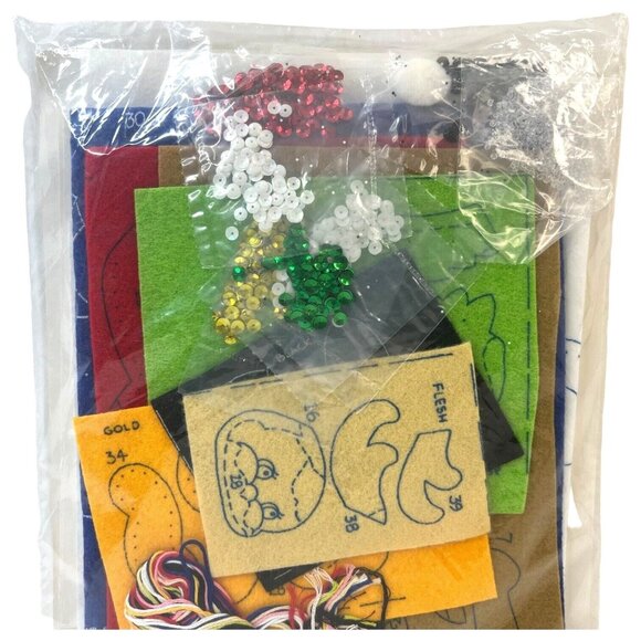 Hobby Kraft Storybook Christmas Felt Stocking Kit 9210 Santa & Reindeer 18" VTG - Picture 4 of 4